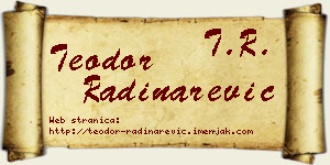 Teodor Radinarević vizit kartica